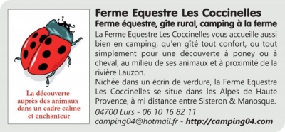 Gîte rural et Camping 'Ferme Equestre Les Coccinelles' à Lurs
