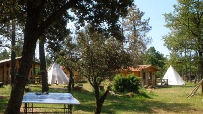 Chalets bois 'Les cabanes de riquier' à Moissac bellevue