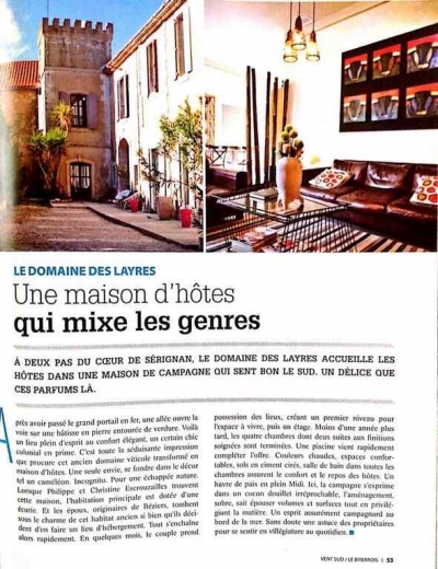 Chambre d'hôte 'Domaine des layres' à Sérignan